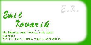 emil kovarik business card